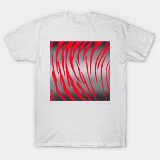 Silver Tiger Stripes Red T-Shirt